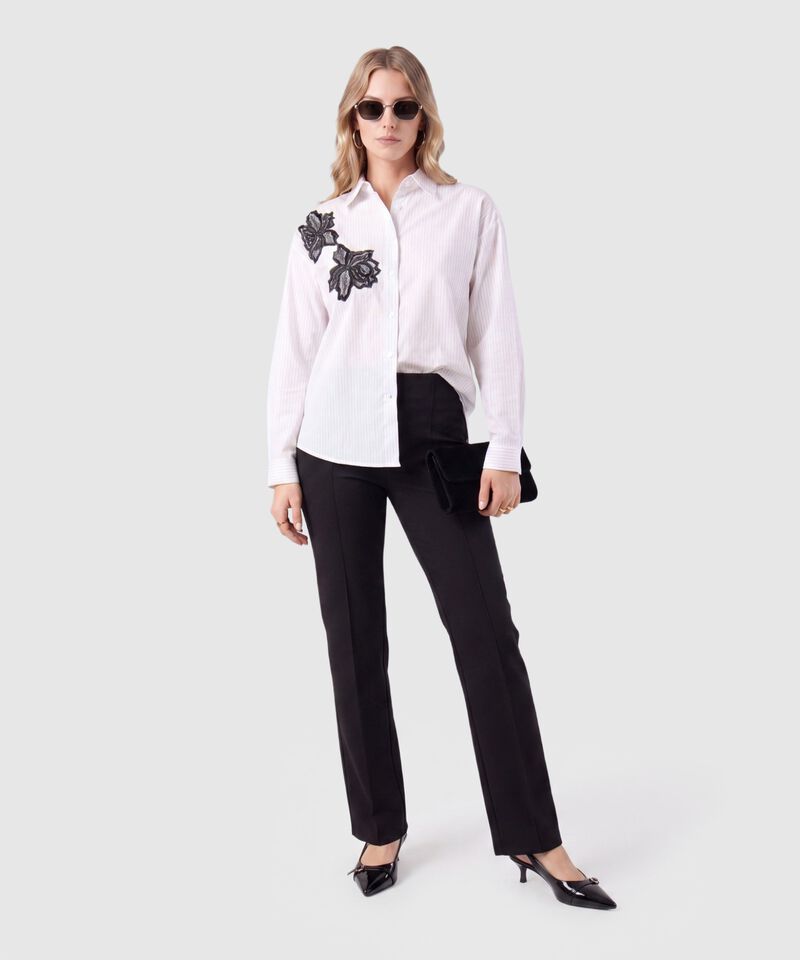 Camisa Manga Larga De Botones Mujer