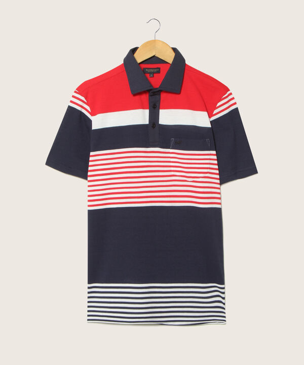 Polo Cuello Duro Con Bolsillo, Pique Preteñido Y Silueta Regular Fit Azul