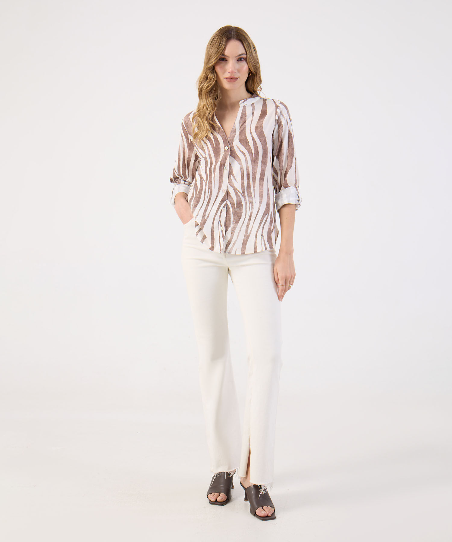 Blusa Para Mujer Estampada Cuello Nerú