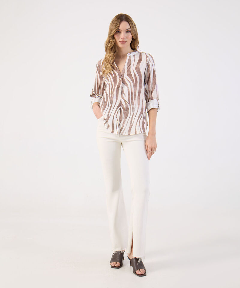 Blusa Para Mujer Estampada Cuello Nerú