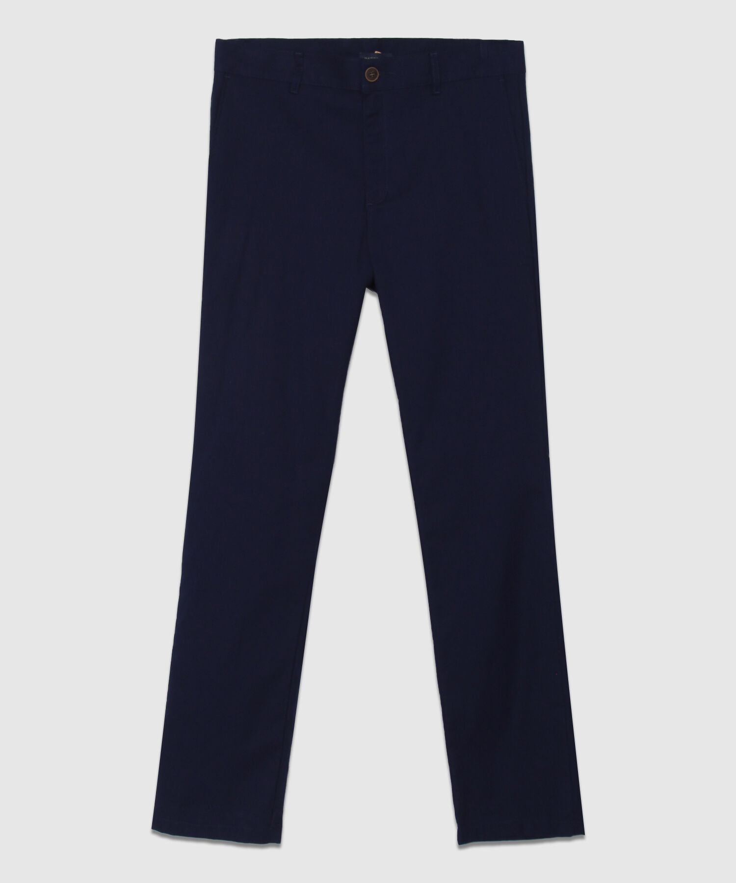 Pantalón Chino Sin Prenses, Bolsillos Diagonales y De Ribete