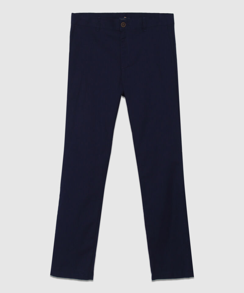 Pantalón Chino Sin Prenses, Bolsillos Diagonales y De Ribete