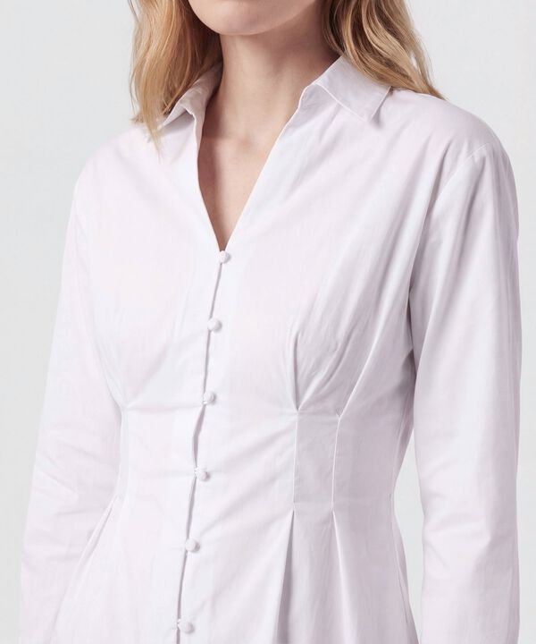 Camisa Ajustada Con Pinzas Para Mujer