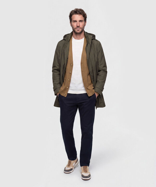 Chaqueta Tipo Parka Con Capucha Para Hombre