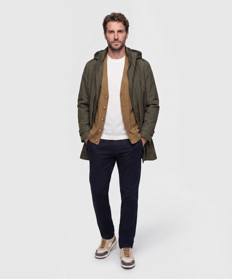 Chaqueta Tipo Parka Con Capucha Para Hombre