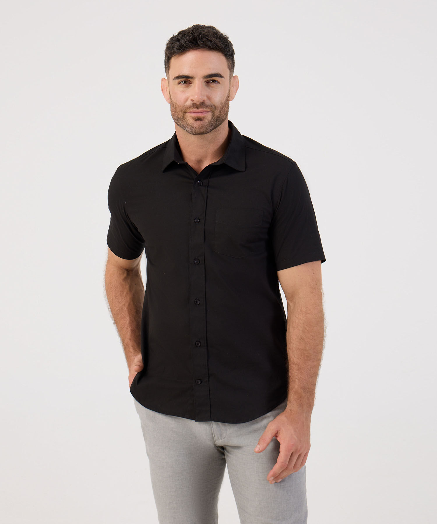 Camisa Casual De Manga Corta Para Hombre