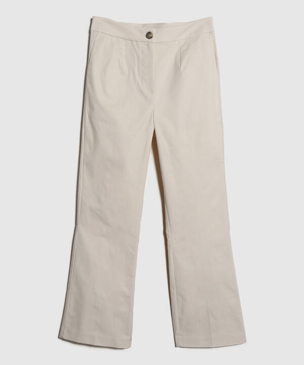 Pantalon Chino Unicolor Al Tobillo