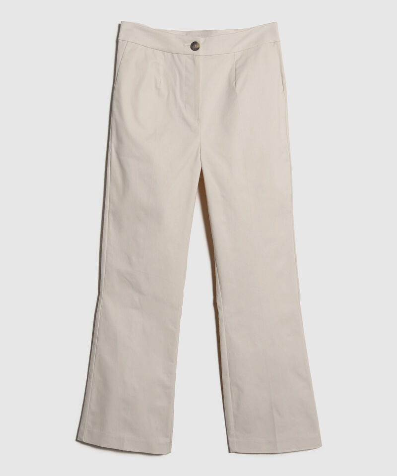 Pantalon Chino Unicolor Al Tobillo
