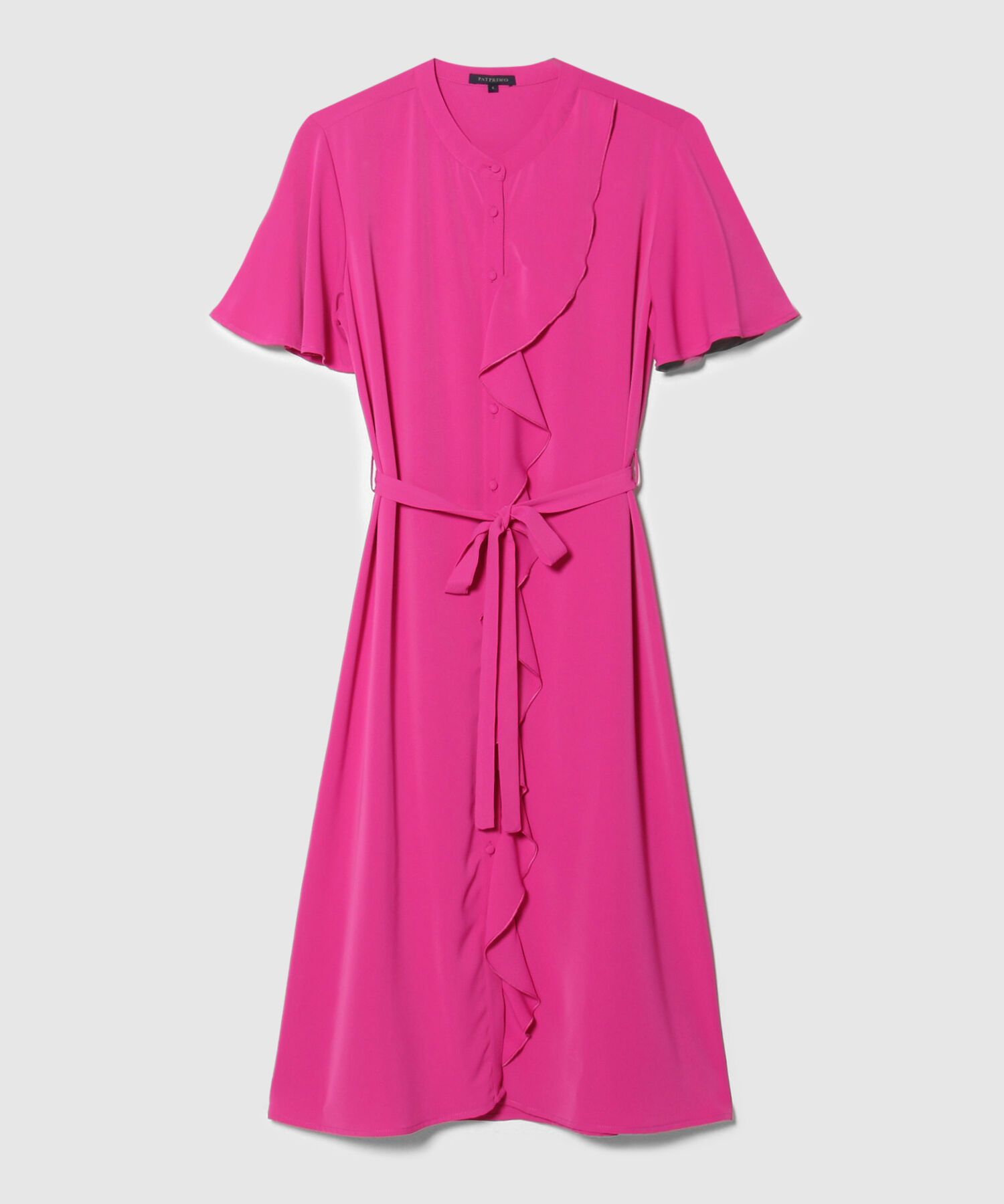 Vestido Largo Con Cuello Mao