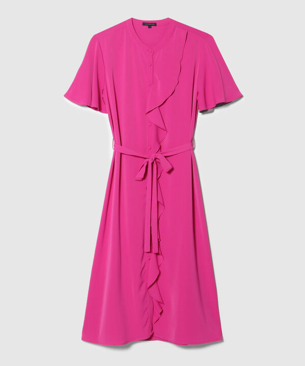 Vestido Largo Con Cuello Mao