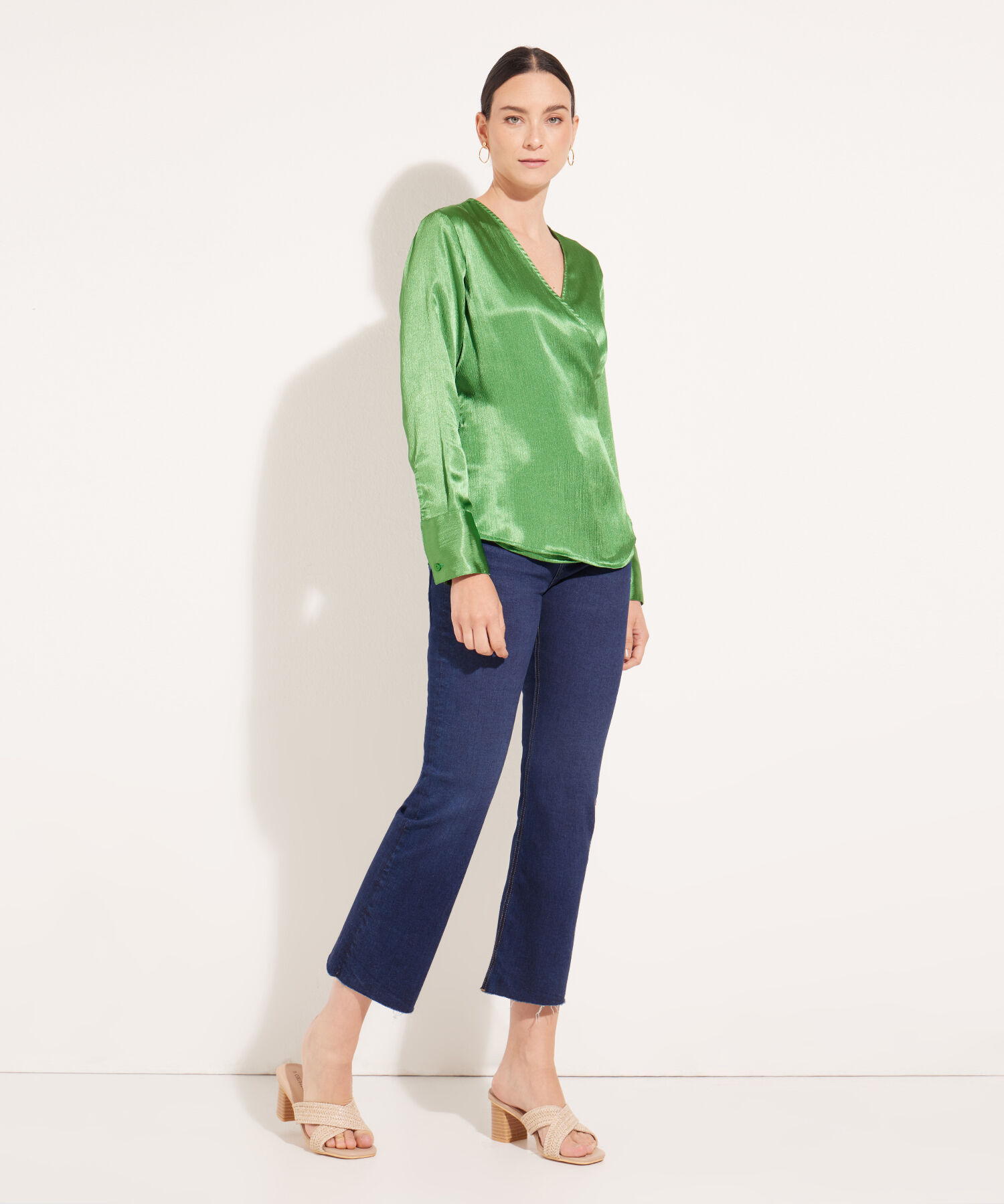Blusa Cruzada Manga Larga
