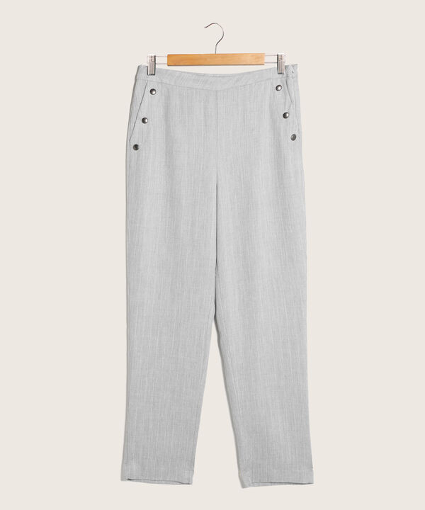 Pantalon Moda Tiro Alto Preteñido