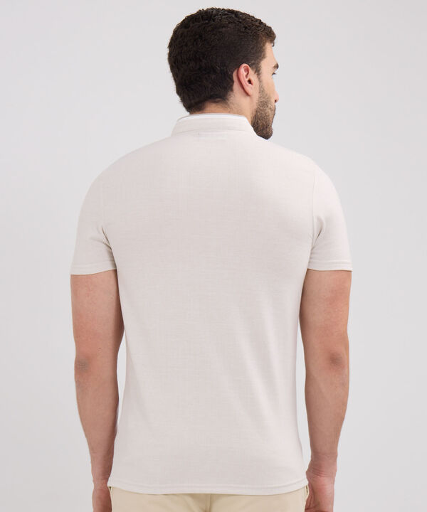 Polo Cuello Mao Unicolor Con Simulación Bolsillo Ribete