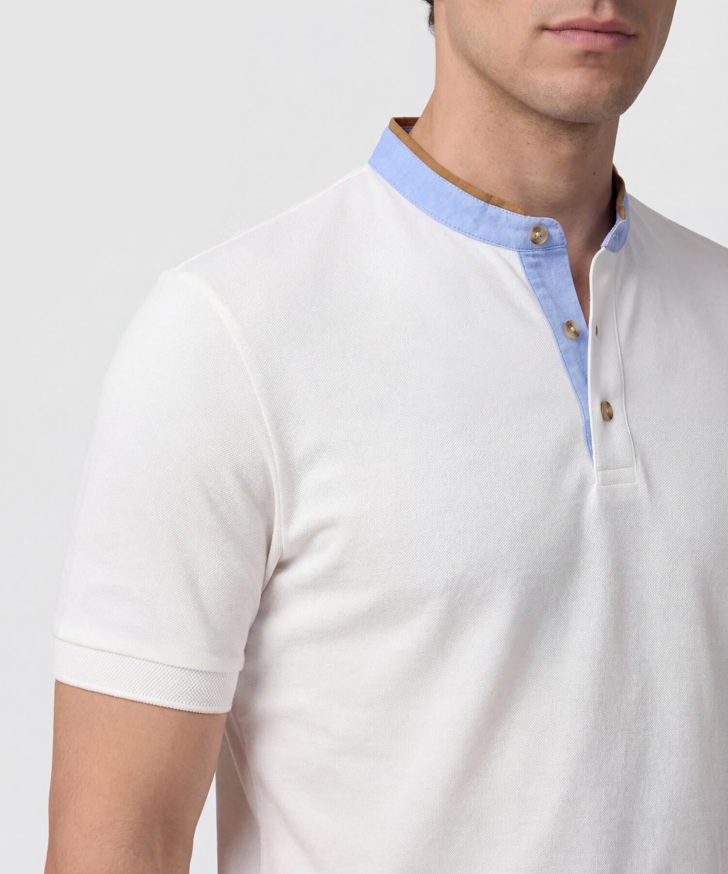 Polo Con Cuello Neru Y Pechera Hombre