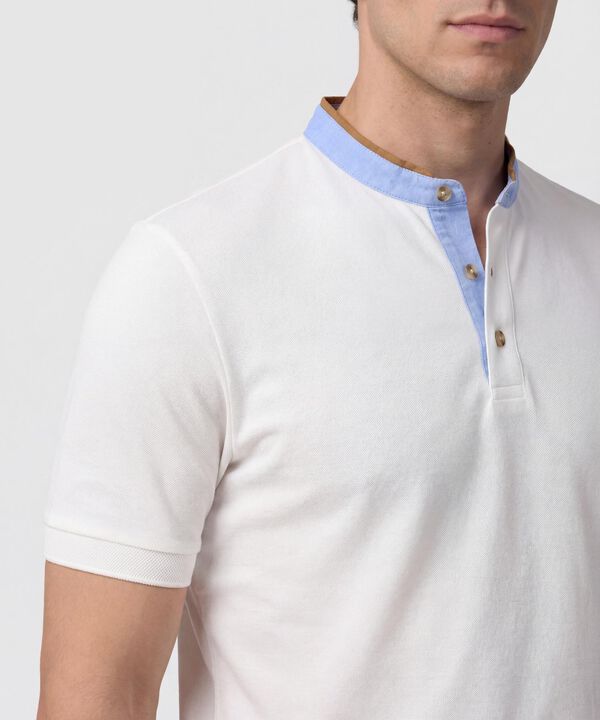 Polo Con Cuello Neru Y Pechera Hombre