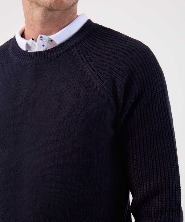 Suéter de Punto Liso con Manga Ranglan Para Hombre image number null