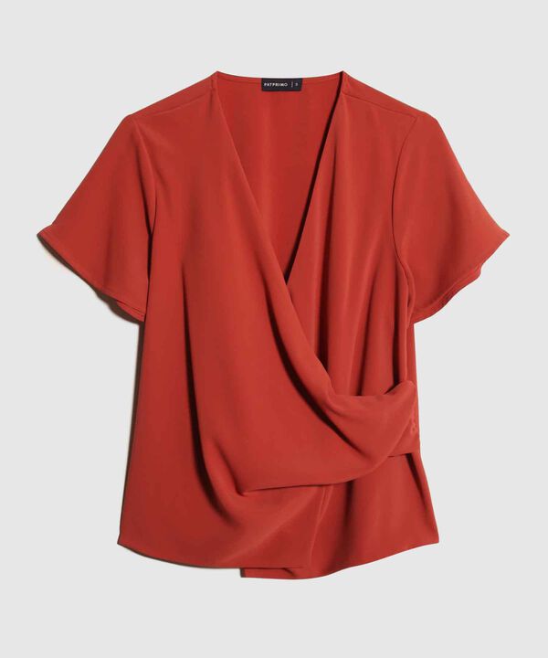 Blusa Unicolor Con Cruce