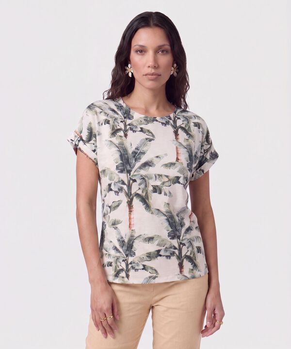 Blusa Manga Dobladillada Para Mujer