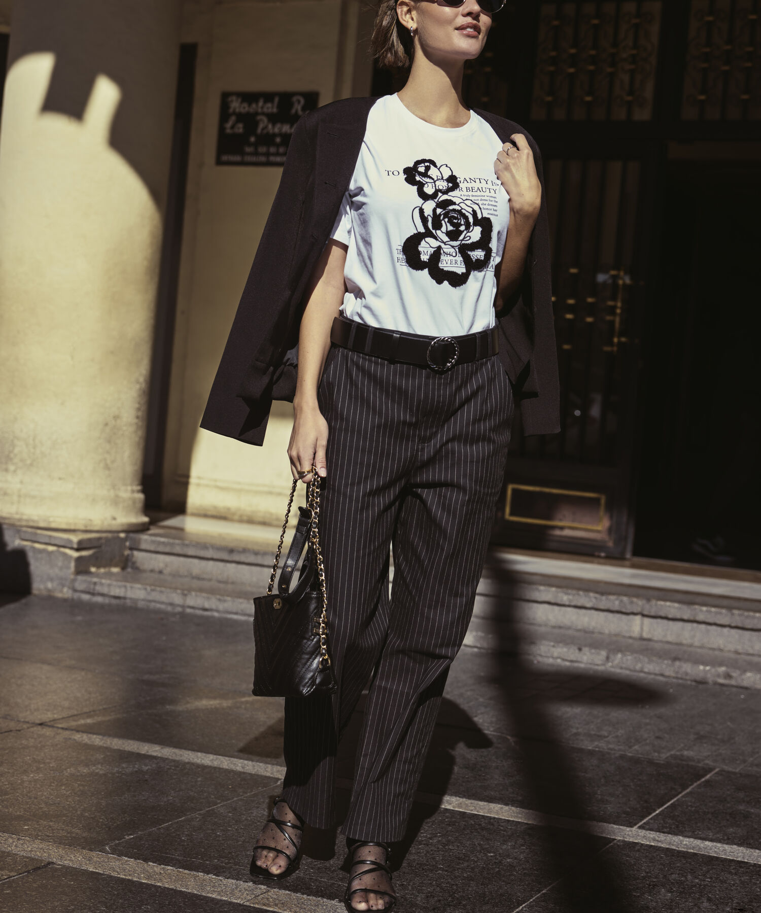 Camiseta Estampada Cuello Redondo Para Mujer