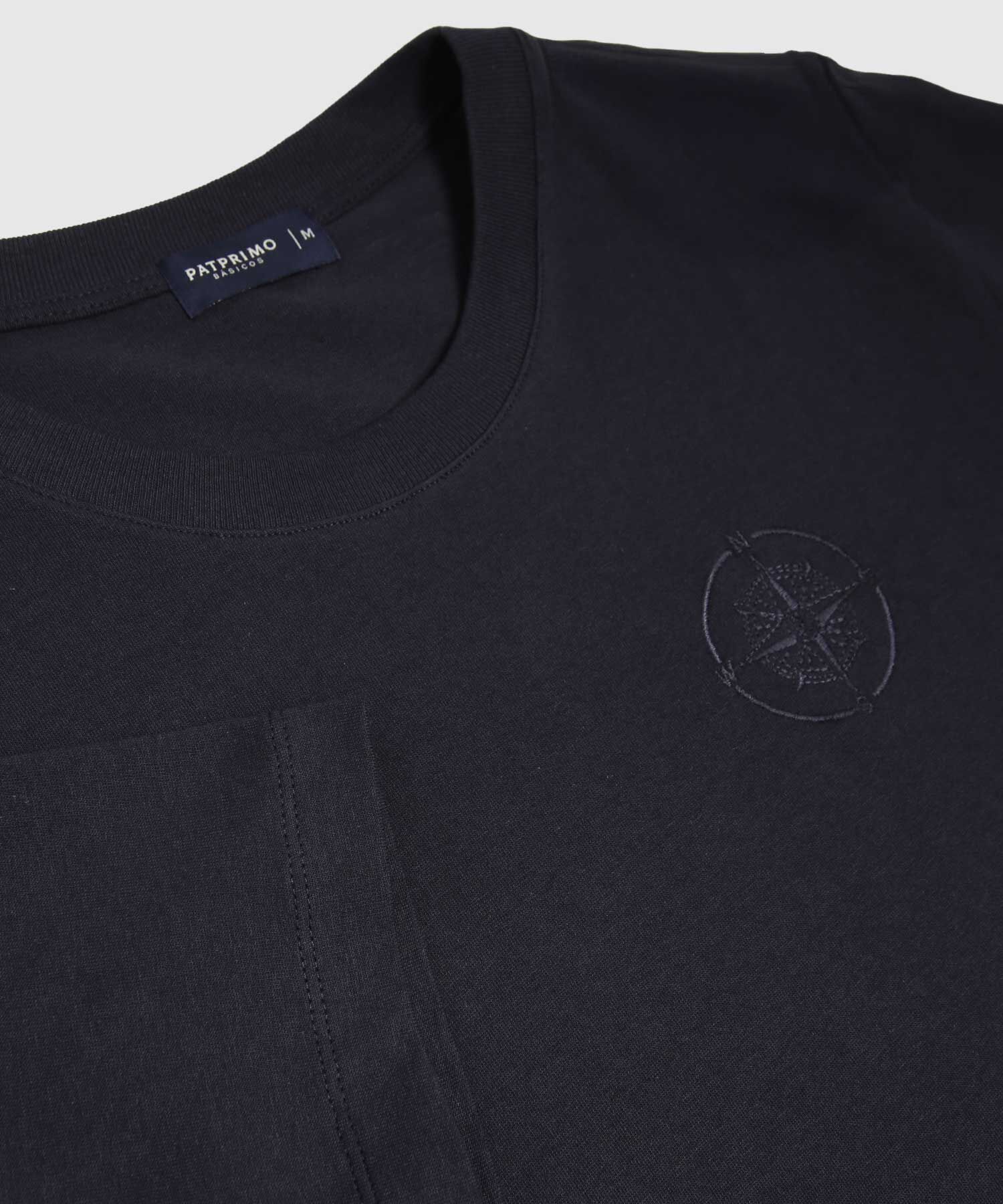 Camiseta Con Bordado Cuello Redondo