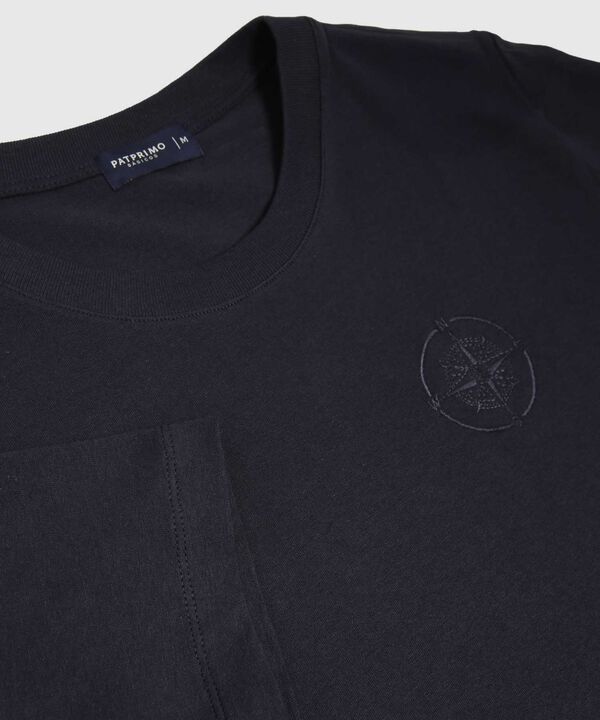 Camiseta Con Bordado Cuello Redondo image number null