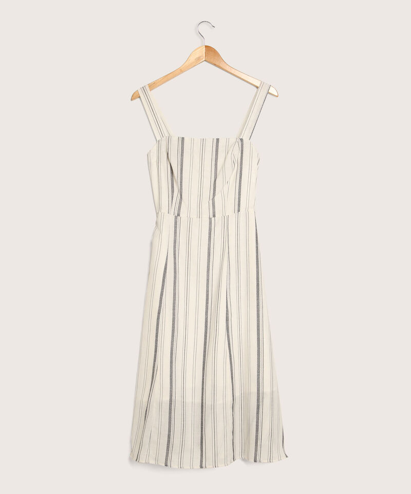 Vestido Preteñido De Tiras Midi