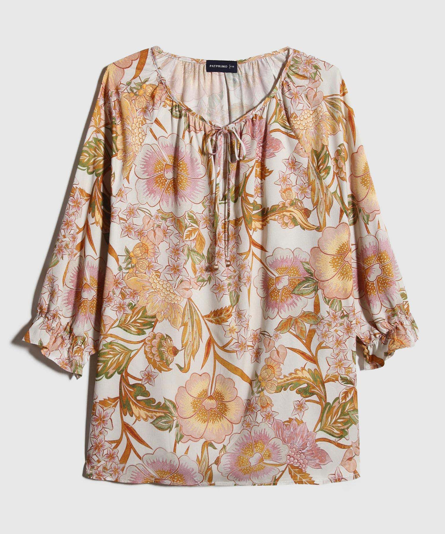 Blusa Estampada Manga 3/4