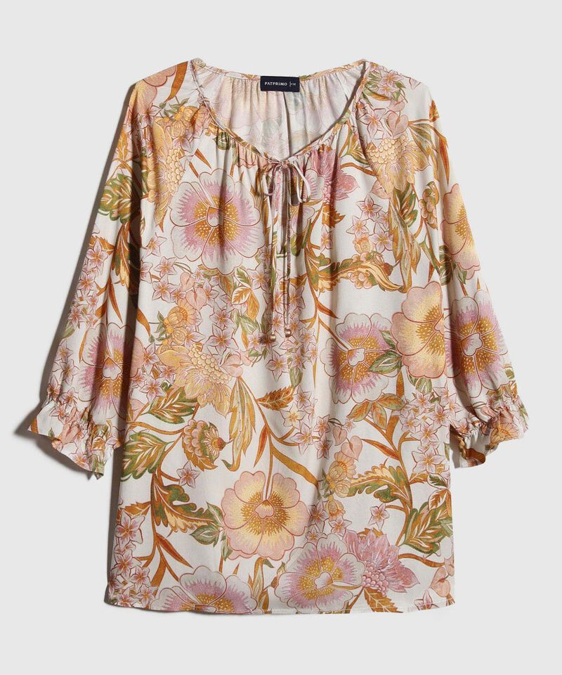 Blusa Estampada Manga 3/4