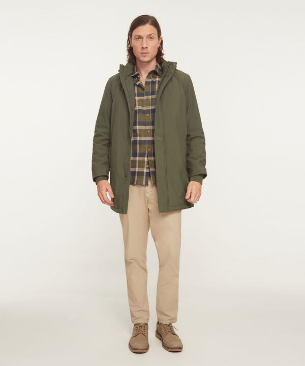 Chaqueta Unicolor Tipo Parka Larga