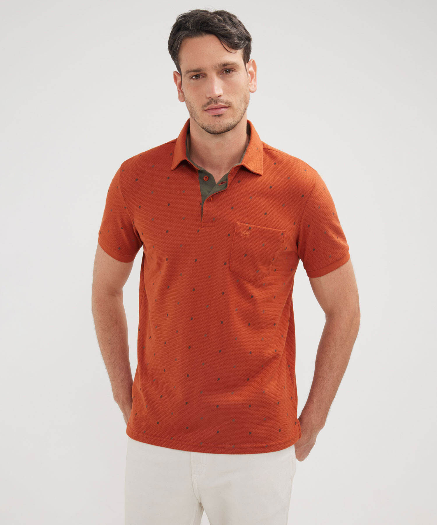 Polo Estampada Cuello Maquina