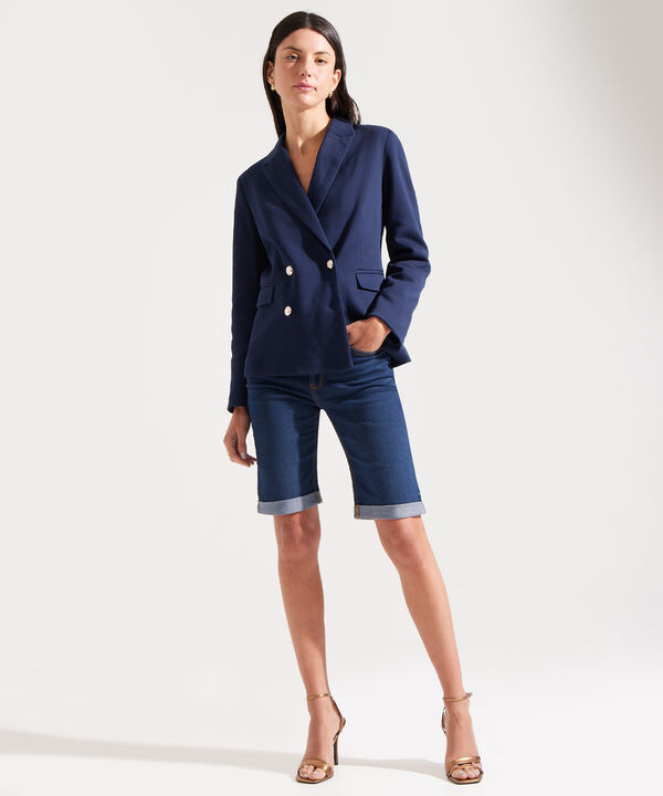 Bermuda en Denim con Guardapolvos