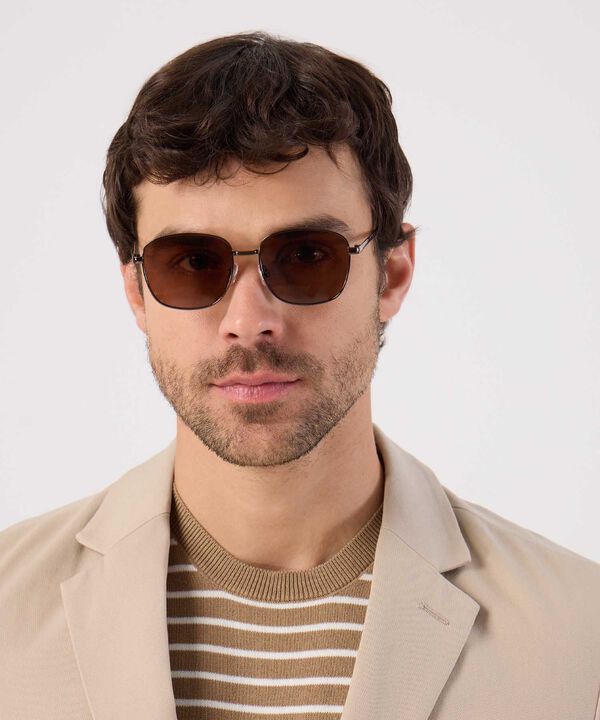 Gafas de Sol Montura Ovalada Cl&aacute;sica Para Hombre image number null