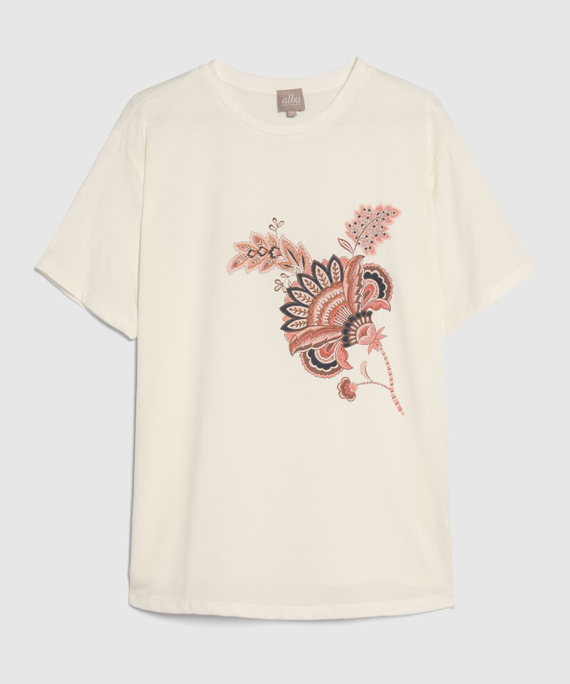 Camiseta Con Screen Y Bordado