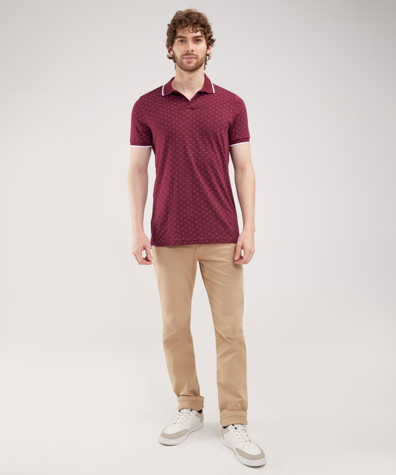 Polo Estampada, Cuello Tejido
