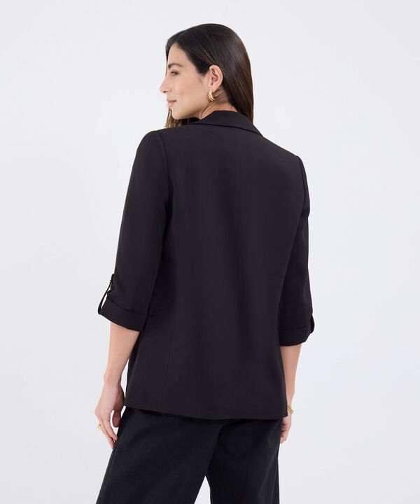 Blazer Unicolor Con Solapa