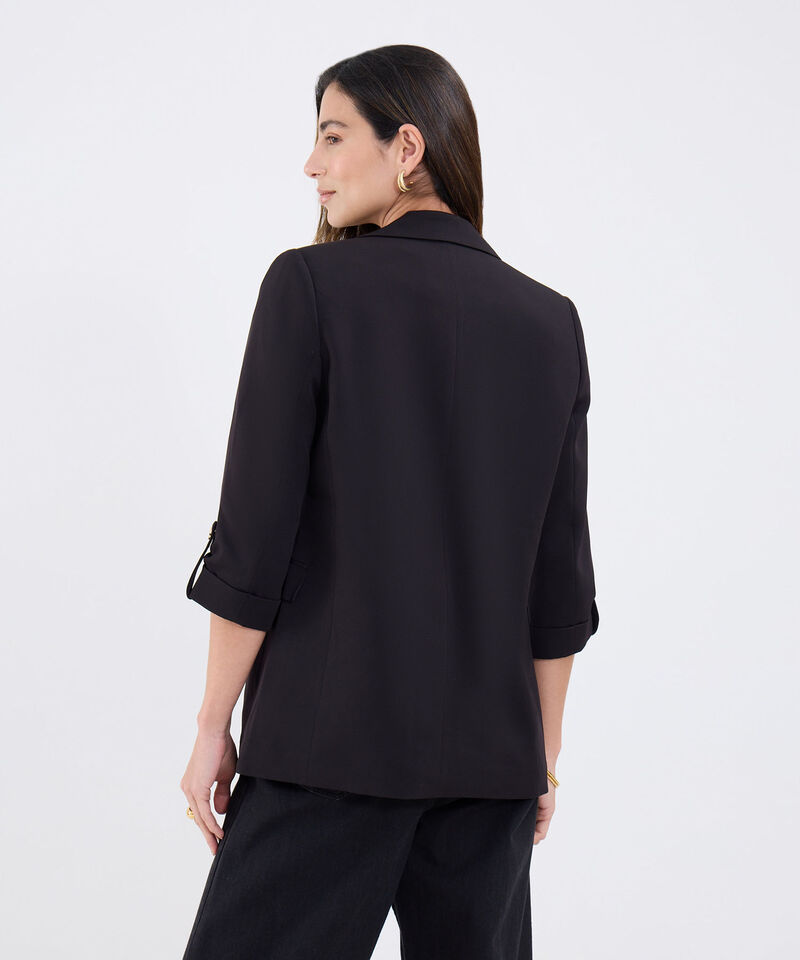 Blazer Unicolor Con Solapa