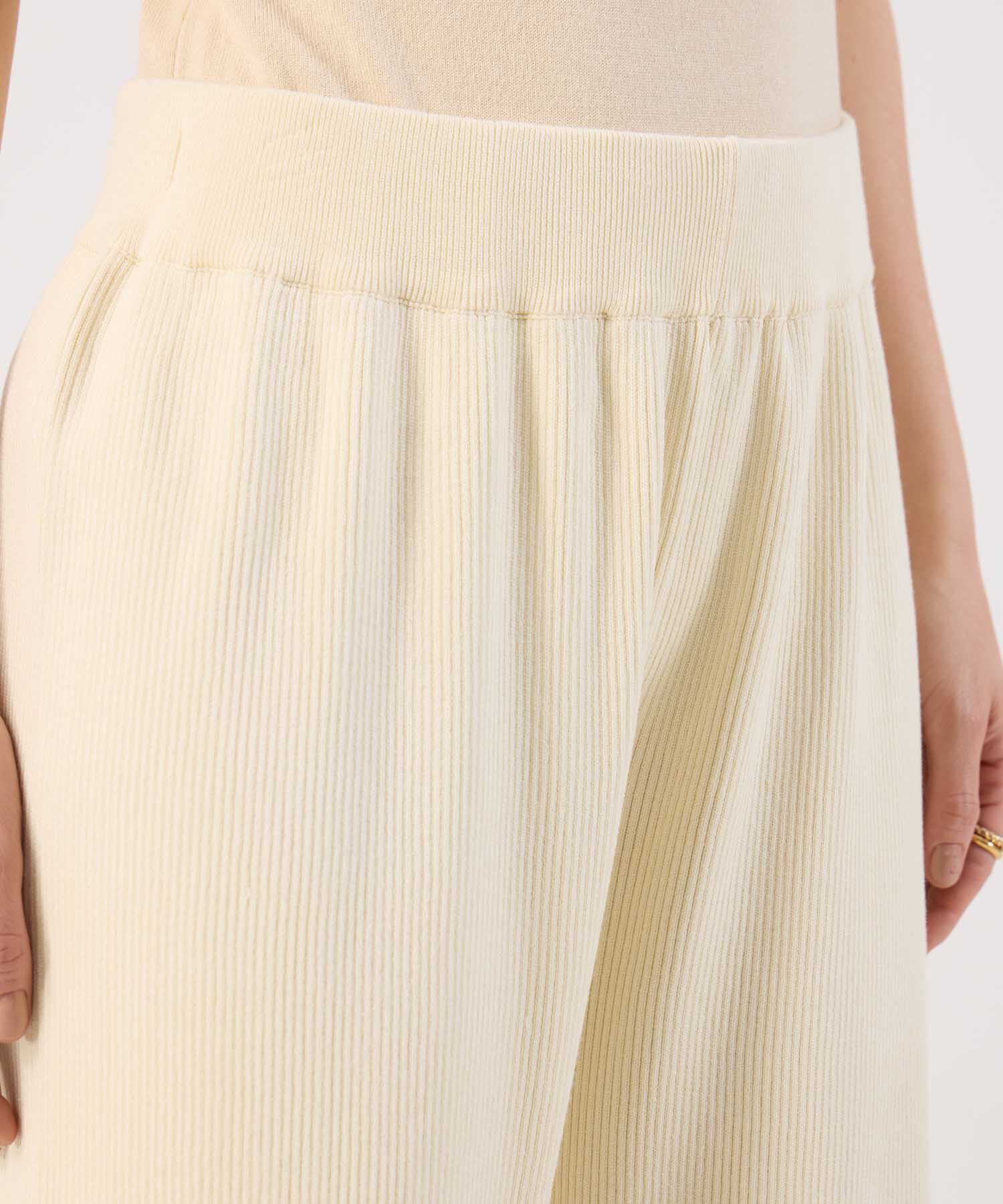 Pantal&oacute;n Wide Leg de Punto Acanalado para Mujer