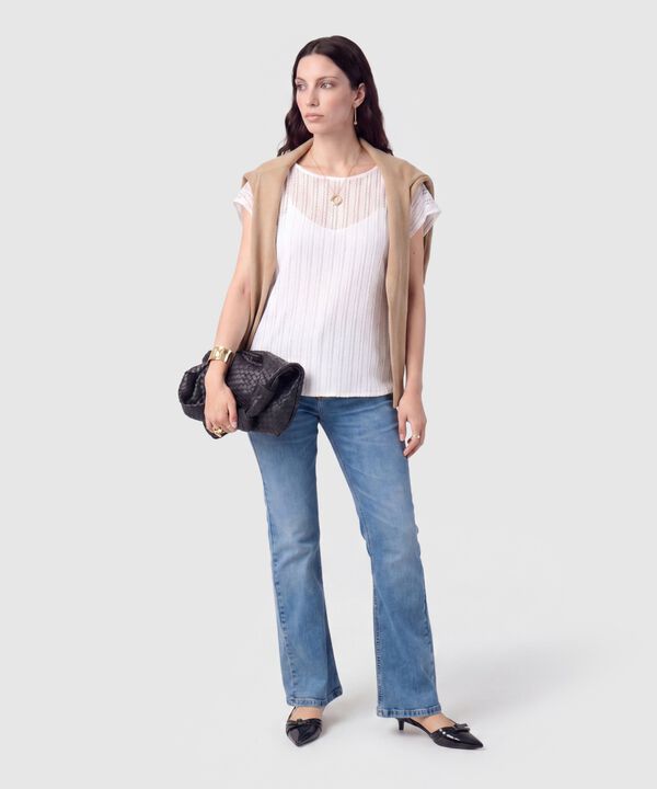 Camiseta Calada Manga Corta Mujer