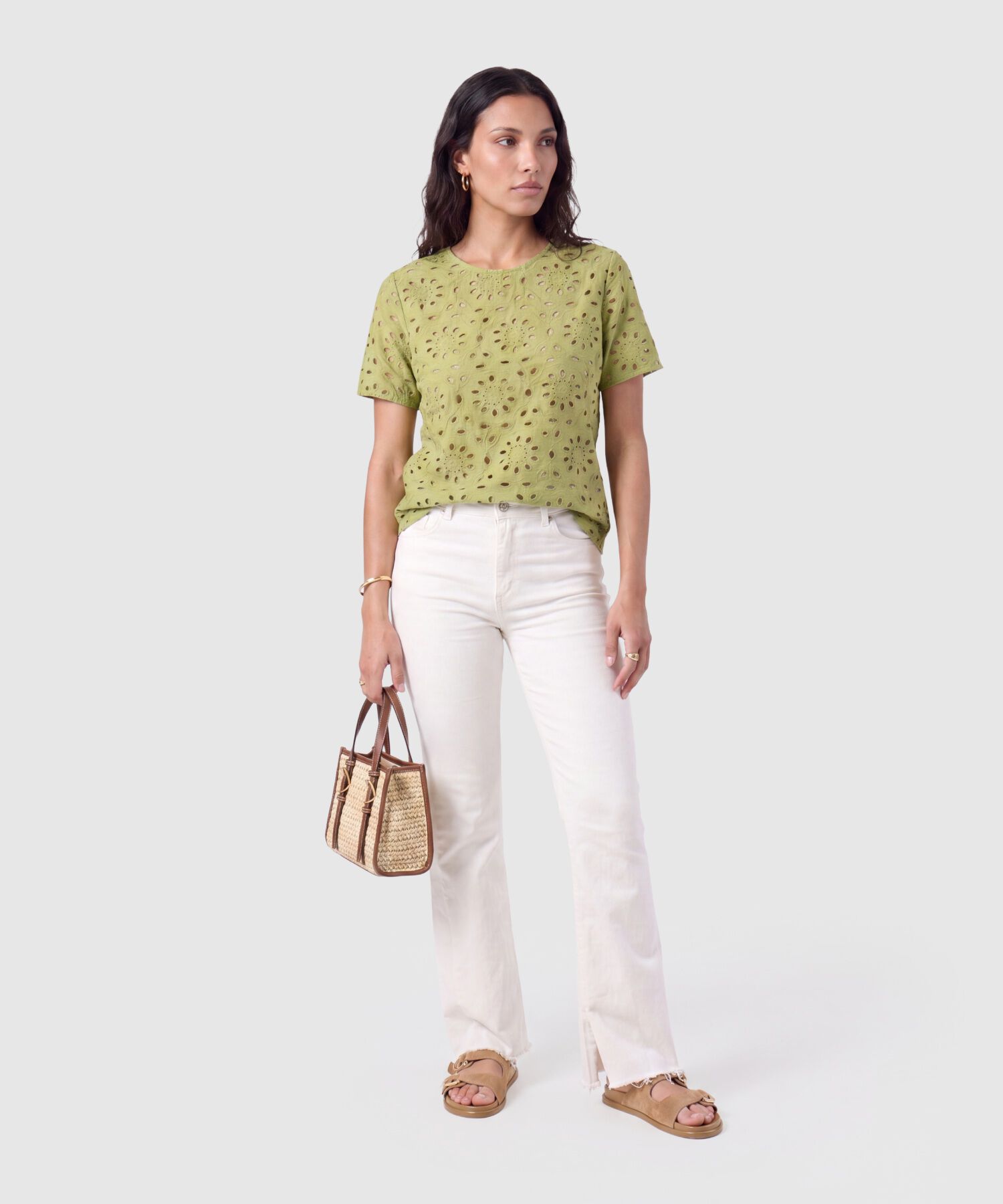 Blusa Con Perforaciones Detalladas Para Mujer
