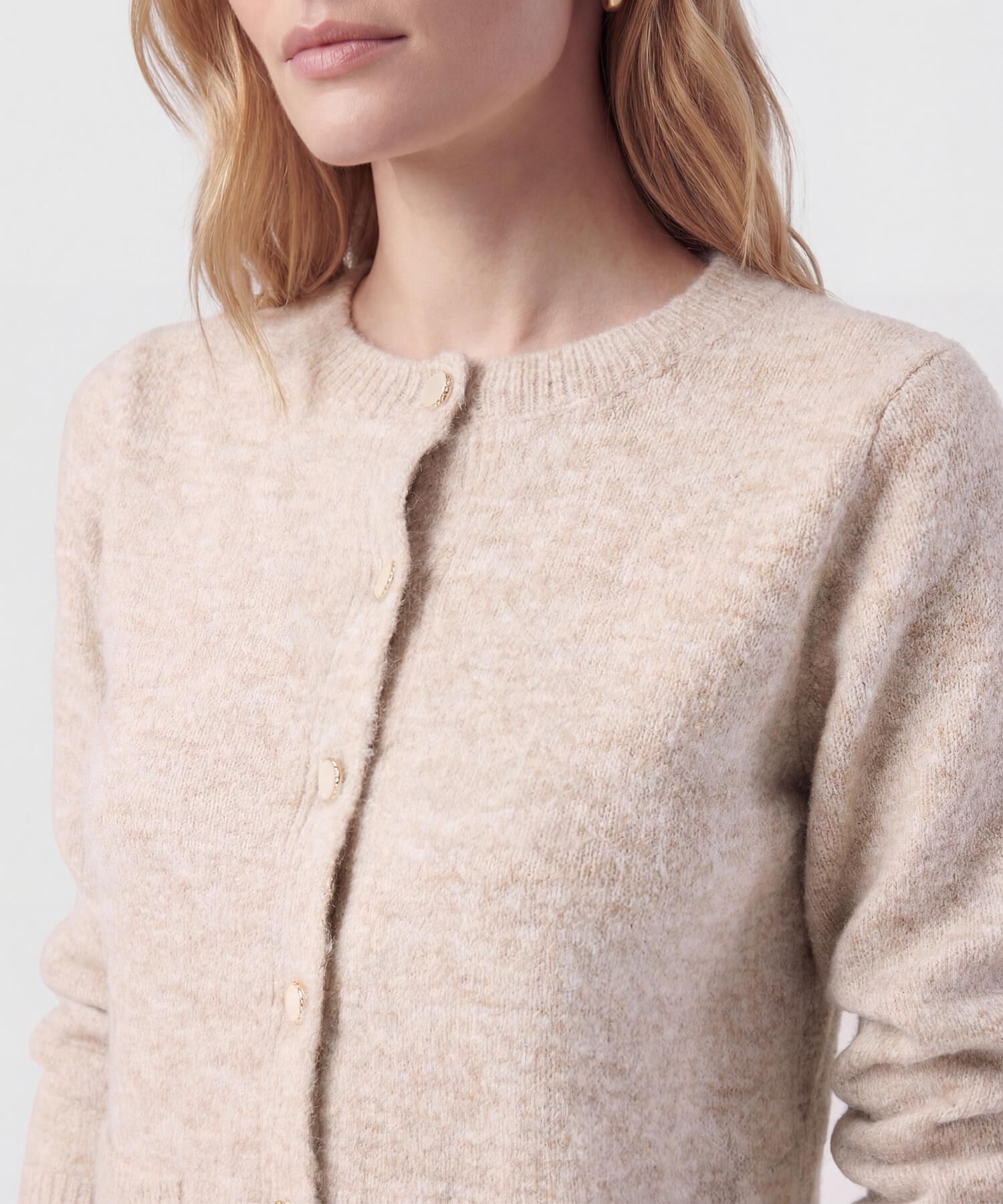 Saco De Punto Con Bolsillos Frontales Mujer