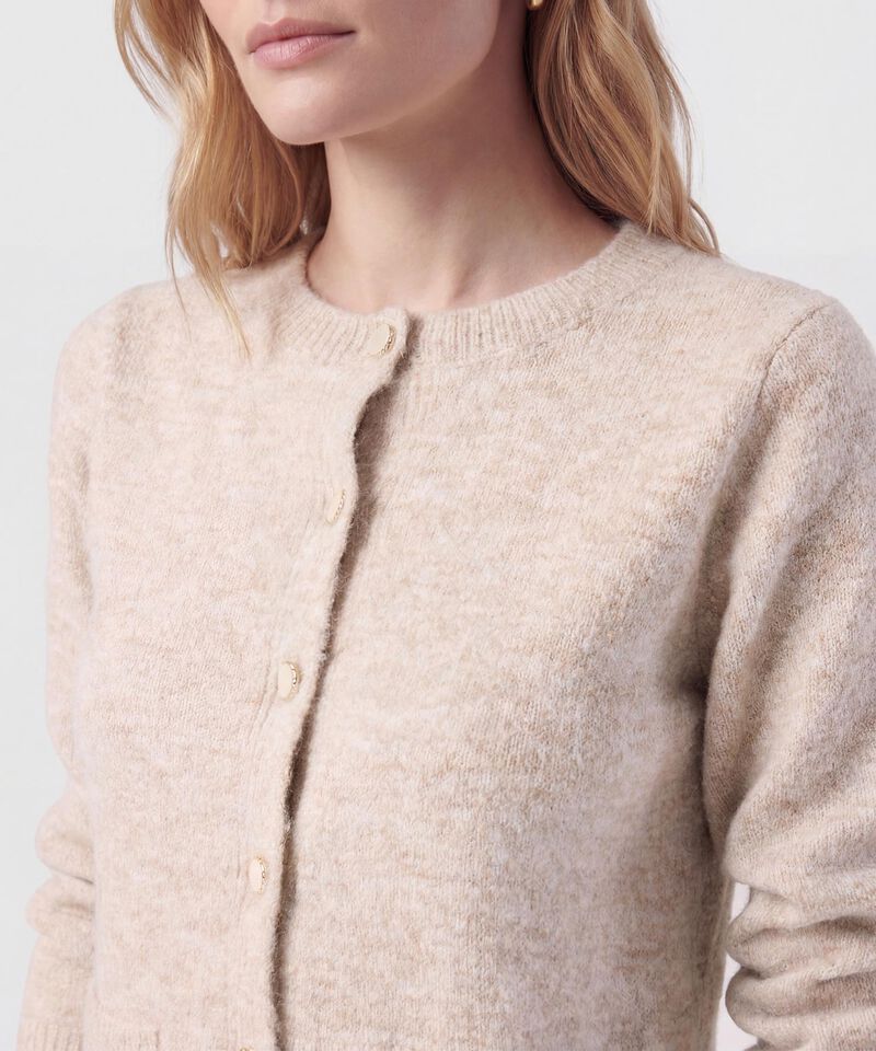 Saco De Punto Con Bolsillos Frontales Mujer