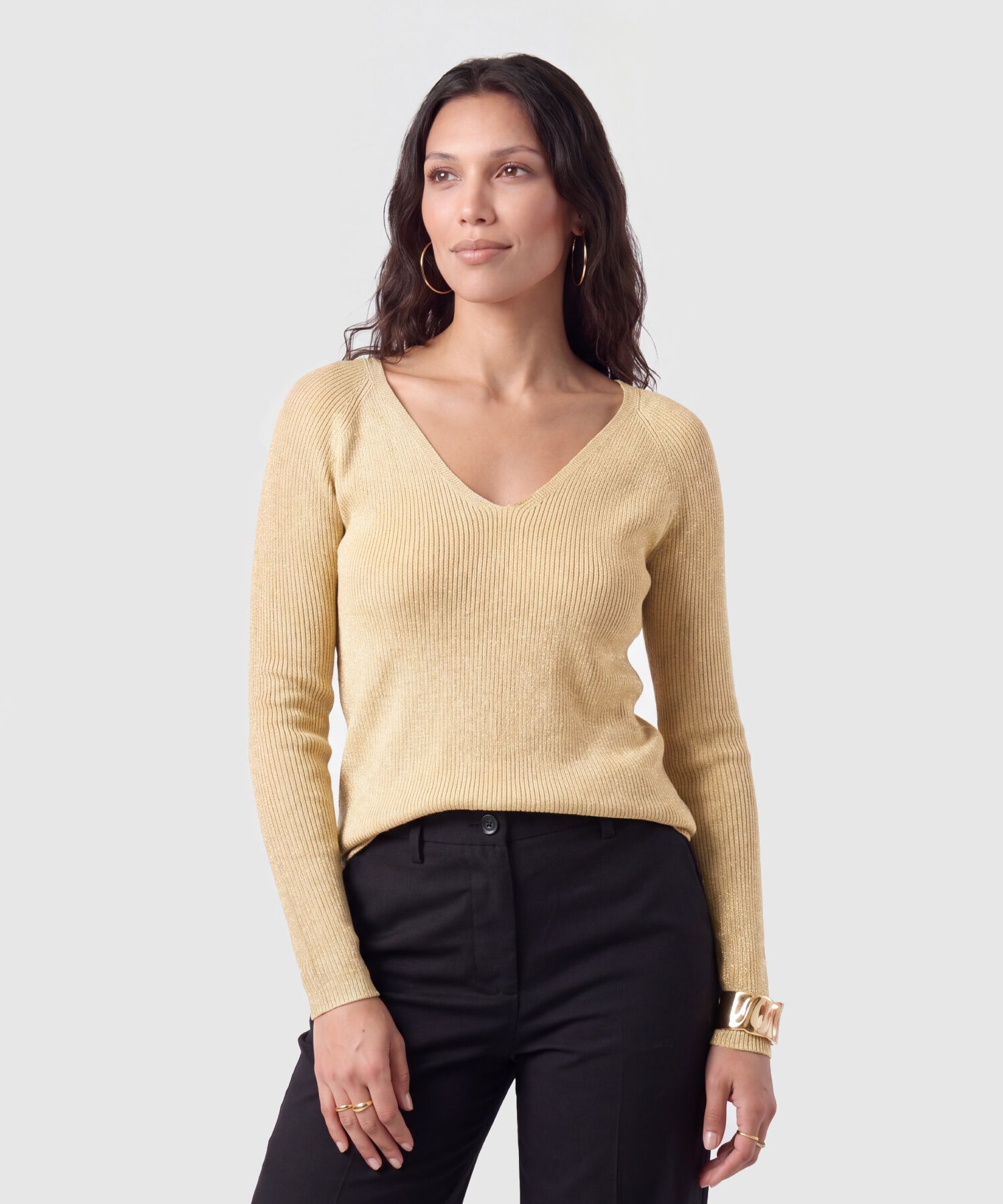 Saco Tejido Escote V Para Mujer