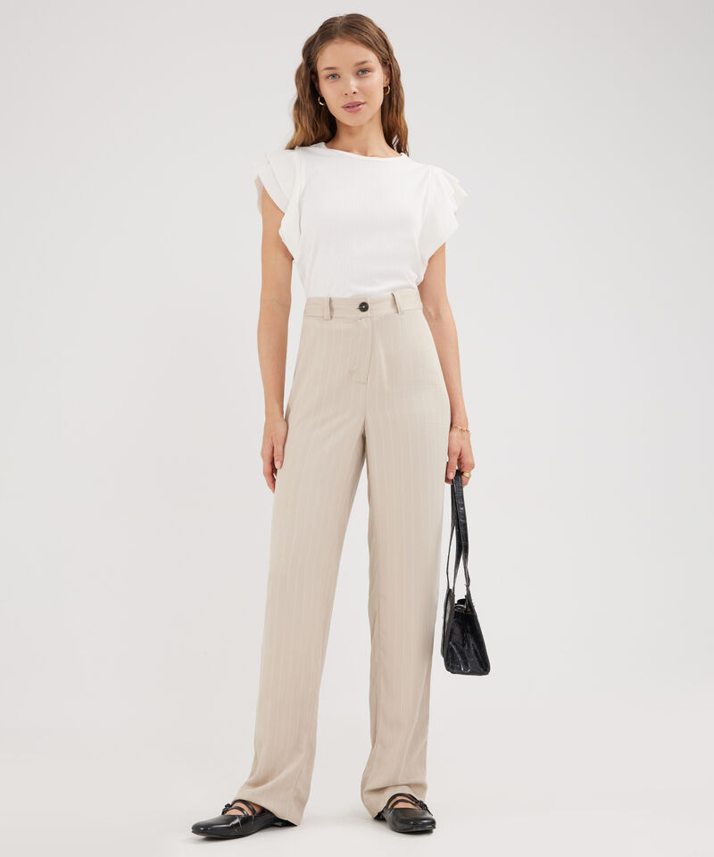 Pantalón Clásico Preteñido A Rayas