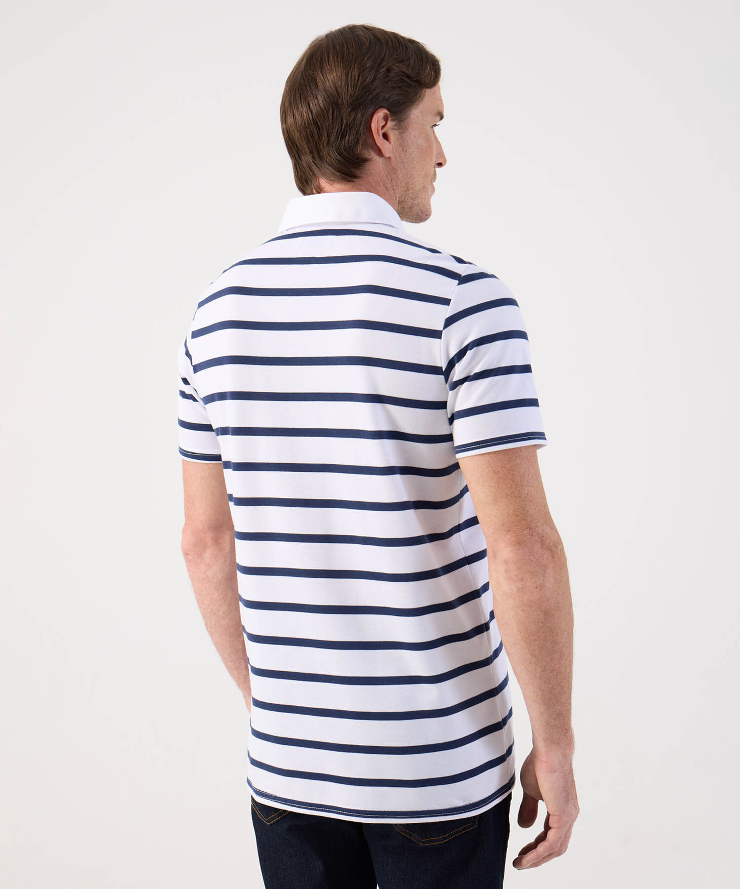 Polo a Rayas Clásico con Bolsillo Para Hombre