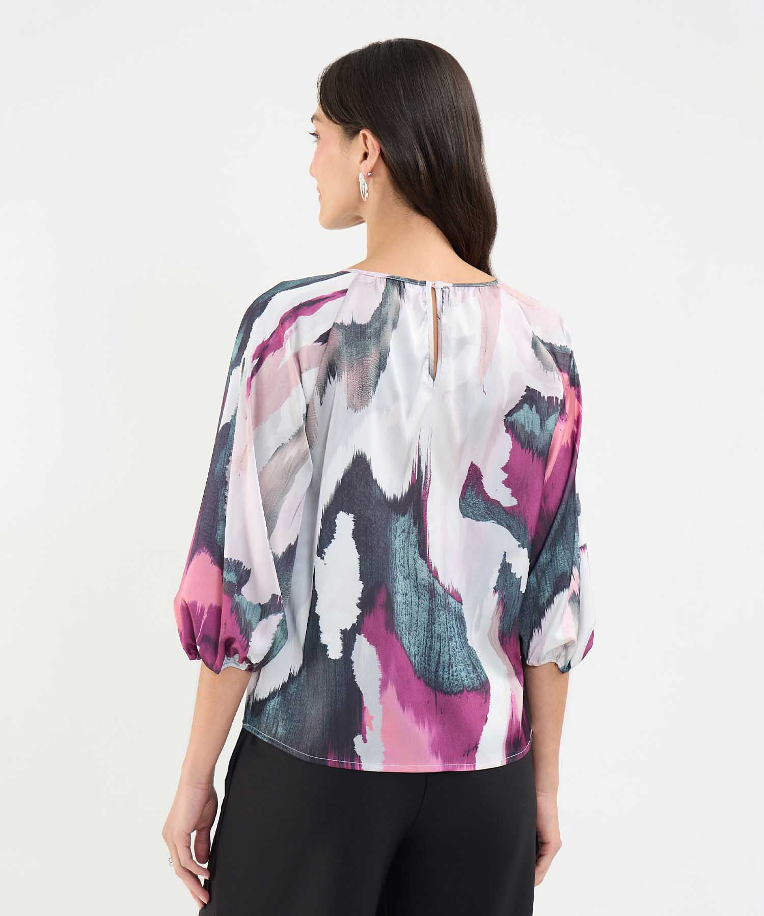 Blusa Satinada Estampada