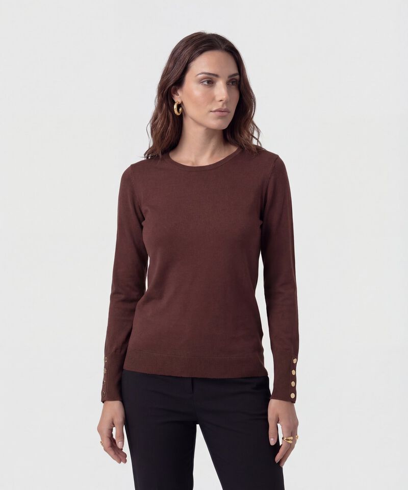 Saco De Punto Con Detalle De Botones En Pu&ntilde;o Mujer