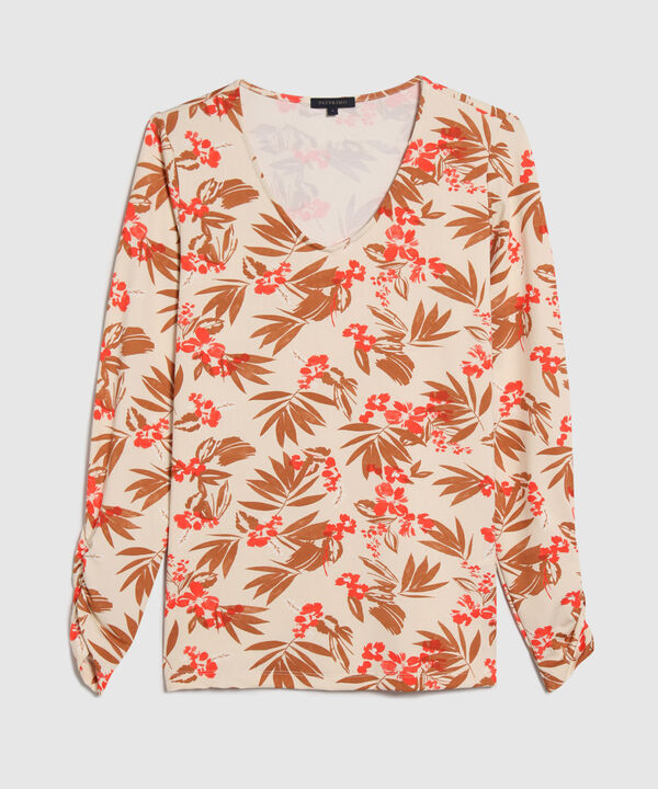 Camiseta Estampada, Escote En V