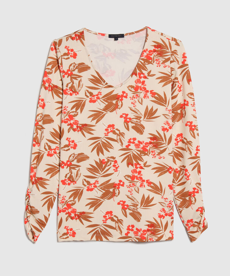 Camiseta Estampada, Escote En V