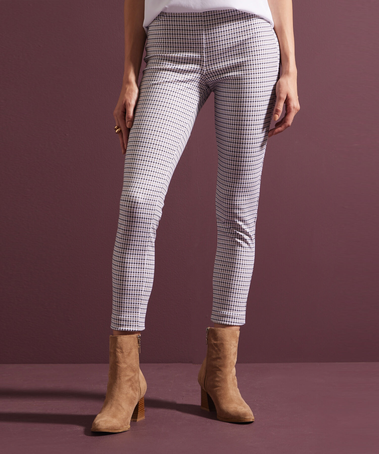 Leggings Estampado Con Simulación Bolsillos En Frente