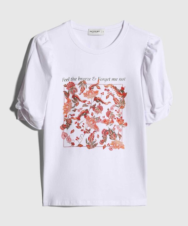 Camiseta Estampada con Ruche